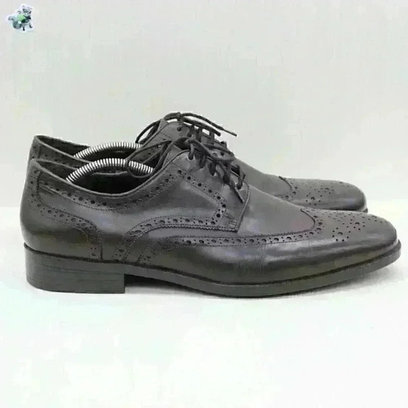 Saks Fifth Avenue Mens Brown Leather Oxford Wingtip Brogue Dress Shoe Sz US 11.5 - Picture 7 of 10